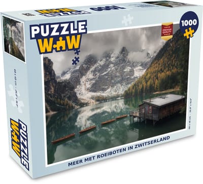 Puzzel Meer met roeiboten in Zwitserland - Legpuzzel - Puzzel 1000 stukjes volwassenen