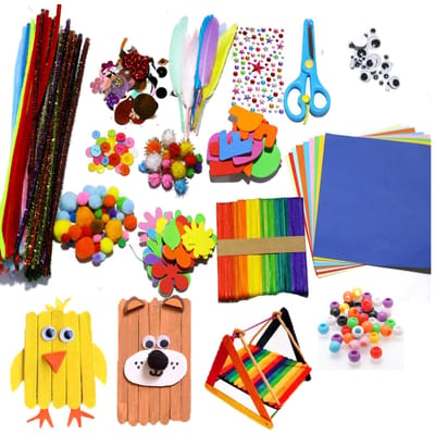 DIY Kunst- en knutselbenodigdhedenset Handgemaakte activiteiten Knutselmaterialen Educatief cadeau voor kleuters veelkleurig
