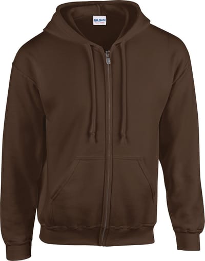 Gildan Heavy Blend™ Adult Full Zip Hooded Sweatshirt GI18600 - Dark Chocolate - XXL