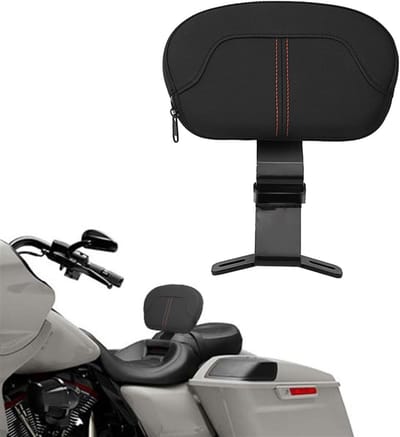 Motorfiets Rugsteun - Bestuurderskussen - Comfortabel Rijden - Verstelbaar Ontwerp - 15 inch Zitbreedte - Zwart