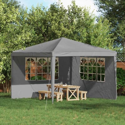 vidaXL - Party - Tent - Zijwand - 2 - st - 300 - x - 195 - cm - Lichtgrijs - PE - en - staal