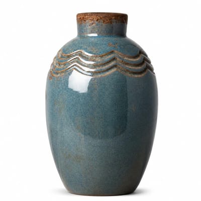 Dailygoods- Vaas Aardewerk - Uniek Design - Ambachtelijke Afwerking - Compact 14,5 x 9 cm - Klassiek/Rustiek - Natuurlijke Charme - Decoratie