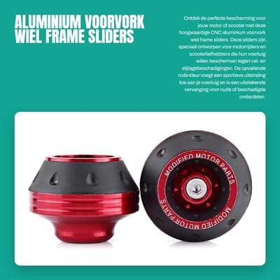 Dailygoods- Frame Sliders CNC Aluminium - Vork Sliders - Motorbescherming - Scooter/Bromfiets - Slijtvast/Duurzaam - Afmetingen 59x46x15 mm - Valbeveiliging