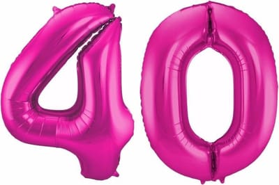 40 jaar verjaardag - Folie ballon cijfers - roze - 88 cm - versiering - feestartikelen