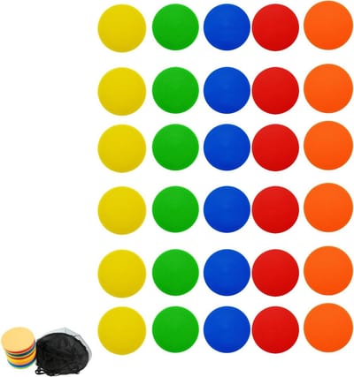 Sport Markers Set - Vloerstippen Agility - Sporttraining Organiseren - Niet-glad Ontwerp - 4 inch - Geel