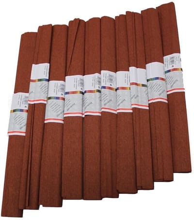 Crêpepapier 10 Rollen - Gekleurd Papier - Hobby Knutselen - Donkerbruine Kleur - 50x250cm