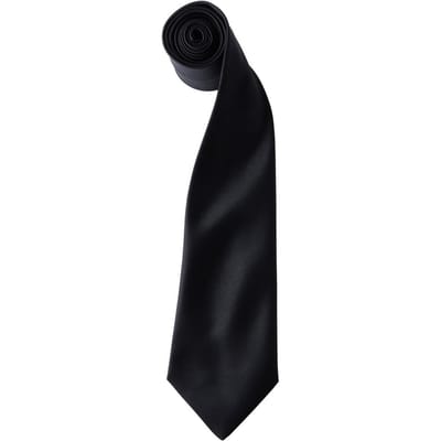 Premier Kleurencollectie Satijnen Stropdas (Zwart)