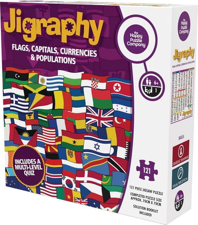 Wereldpuzzel Educatief - Kaartpuzzel Geografie - Leren Wereldkennis - 193 VN Landen - 70x70 cm - Multicolor