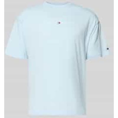 regular fit T-shirt met labelopschrift van puur katoen
