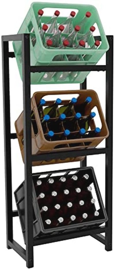 Stack Krattenrek - Zwart - 116x47x31 cm - Modern en Praktisch voor Drankflessen