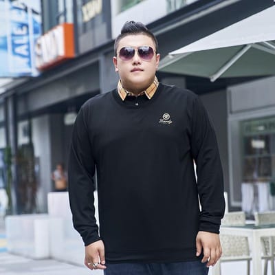 Tide Heren Dikke Plus Size High-grade Revers Trui Lange Mouw Nep Tweedelig Overhemdkraag T-shirt Herfst Verdikking 6XL 7XL