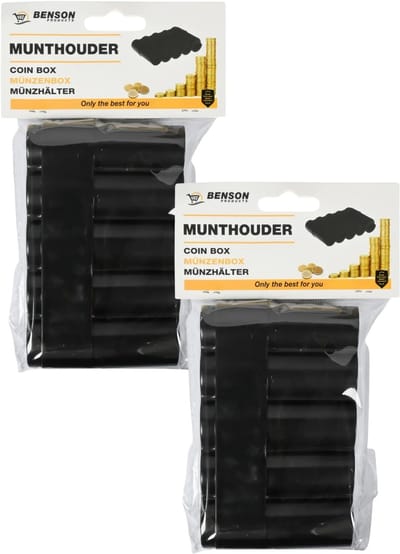Benson munthouder - 2x - geschikt voor 5 muntsoorten - 13 x 12 cm - compact en handig in gebruik