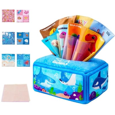 Baby Teken Handdoek Scheurbaar Tissue Doos Puzzel Vroege Educatie Montessori Kinderen Doek Speelgoed