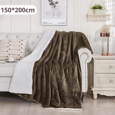 Bovista Deken - Pluche - Wollen - Dekentje - Fleece - Plaid - Knuffeldeken - Bank Deken - 2 Persoons - Koffie