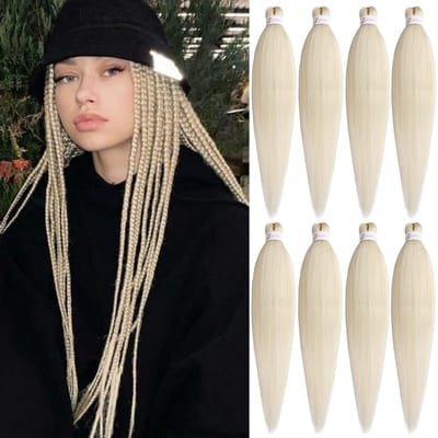 Dailygoods- Haarverlenging 20 Inch - 8 Bundels Vooraf Uitgerekt - Kanekalon Vezel - Yaki Haar - Gehaakte Vlechten - Geschikt voor Beginners - Vlechtextensions