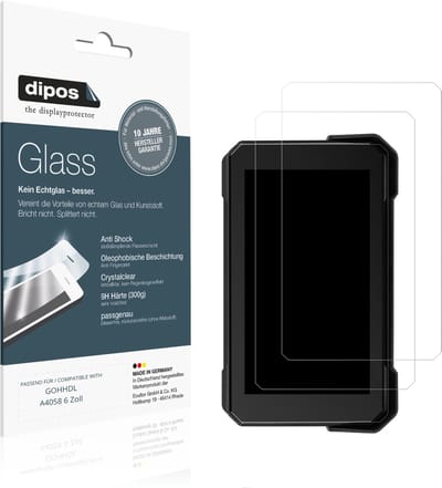 dipos – 2x Pantserfolie geschikt voor GOHHDL A4058 6 Zoll | 9H Screenprotector