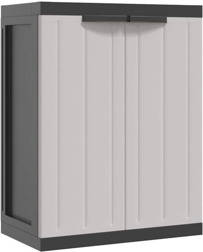 Quvo® Tuinkast Kunststof - Tuinkast - Tuinkist - Grijs/Zwart - 86cm x 38cm x 86cm