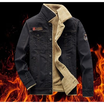Nieuwe Winter Herenjas met Velours en Verdikking voor Koudebescherming en Warmte, Casual Gewassen Herenkleding 5XL black