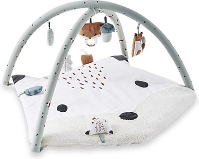Vertbaudet Speelkleed - diermotief - vos en tijger - 90cm - pluche en fluweel