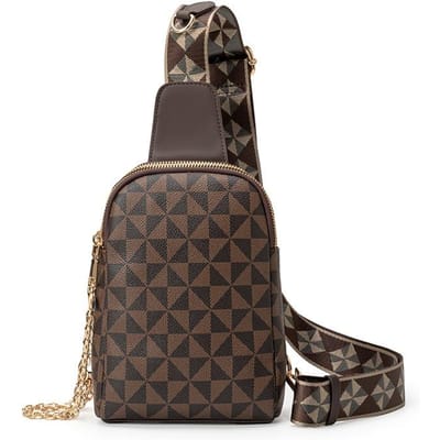 Modieuze Heren en Dames Enkele Schouder Bedrukte Borsttas Lichte Luxe Textuur Casual Heren Eenvoudige Kleingeld Kleine Rugzak Trendy