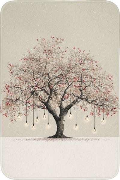 Badmat 60x90 cm - Antislip - Lichtboom - Winter - Kerst - Meerkleurig - Badmatten voor badkamer - Badkamermat - Douchemat - Badkamer mat