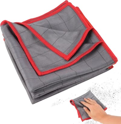 Set van 4 Microvezeldoeken voor Ramen, 400GSM, 30x30cm - Streeploze Ramen Schoonmaakdoeken, Ideaal voor Auto en Huishouden