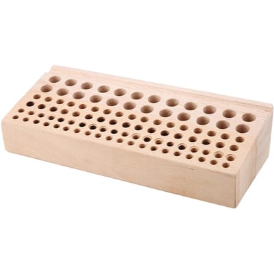 98 Gaten Leer Ambacht Gereedschap Houten Rek Houten Pons Gereedschap Standaard Houder Organizer beige