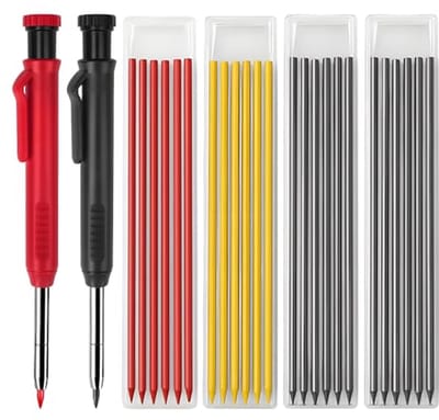 Houten Houten Klus Pencils met 24 Vullingen en Slijper - Ideaal voor Houtbewerkers en Bouwers