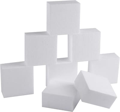 Schuimblokken Pakket - Knutselblokken Doe-het-zelf - Bloemstukken Maken - Hoge Dichtheid Schuim - 8 Stuks 10x10x5cm - Wit