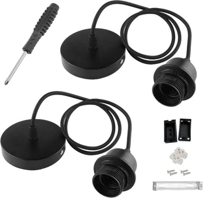Lampophanging E27 zwart metalen lamphouder 100 cm kabel industriële stijl geschikt voor keuken woonkamer restaurant