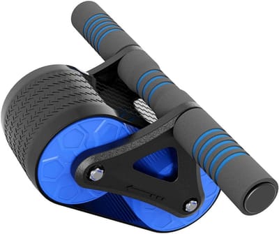 Ab Roller - Buikspierwiel Fitnesswiel - Thuis Fitness - Automatische Kick-back - 37x35CM - Blauw