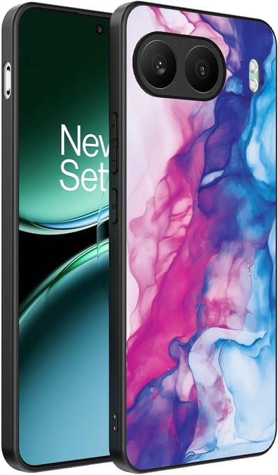 Smartphonica Telefoonhoesje Geschikt voor OnePlus Nord 4 met Roze Blauw Marmer Opdruk - TPU Backcover Case Rose Blue Marble Design geschikt voor OnePlus Nord 4