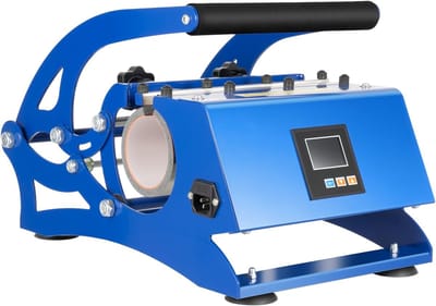 Beker Pers - Hittepers Mokken - Sublimatie Printen - 5 Verwisselbare Onderzetters - 8-30 oz - Blauw Zwart