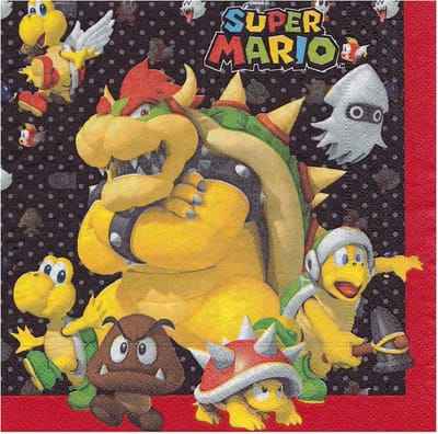 20x stuks Super Mario thema servetten - Kinderfeestjes feestartikelen/verseiring