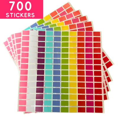 Label Stickers kleine Rechthoek - 19x12MM - 700 gekleurde stickers voor Journal, Agenda, Sortering, Codering, Organiseren & Herkenning - Kleurcode labels