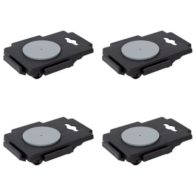 vidaXL - Verhuishondjes - met - 8 - wielen - 4 - st - 150 - kg - polypropeen - zwart