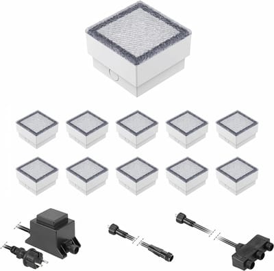 LED Stoeptegels - Grondspots Tuin - Buiten Verlichten - Beloopbaar tot 500kg - Set van 11 - Blauw