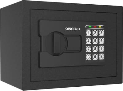 Mini Kluis met Digitaal Elektronisch Toetsenbord - Geldkluis voor Thuis, Kantoor of Reizen - Wand- en Kastkluis in Zwart