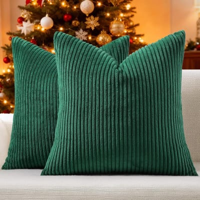 Mecatny Corduroy decoratieve kussenhoezen voor sierkussens, 16 x 16 cm, set van 2 stuks, voor sofa, woonkamer, zacht, neutraal, boho, bankkussens voor woondecoratie, blauwgrijs