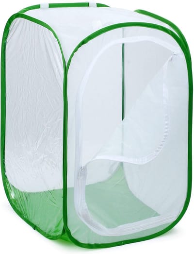 Vlinder Habitat - Insectennet - Insectenwerend net - Vlinderkooi - Vlindernet - Insecten Kweeknet - Opvouwbaar Kweeknet - Tuinaccessoires - Draagbaar - voor groenten, fruit, bloemen en zaailingen - 40*40*60 - groen