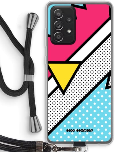Hoesje met koord geschikt voor Samsung Galaxy A52s 5G hoesje met Koord - Pop Art #3 - Telefoonhoesje met Zwart Koord - Bescherming aan alle Kanten en Over de Schermrand
