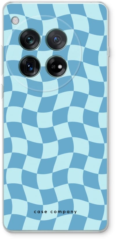 Case Company® - Hoesje geschikt voor OnePlus 12r hoesje - Grid Blauw - Soft Cover Telefoonhoesje - Bescherming aan alle Kanten en Schermrand