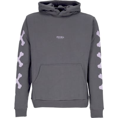 Cross Bones Hoodie Lichtgewicht herenhoodie Grijs/lila