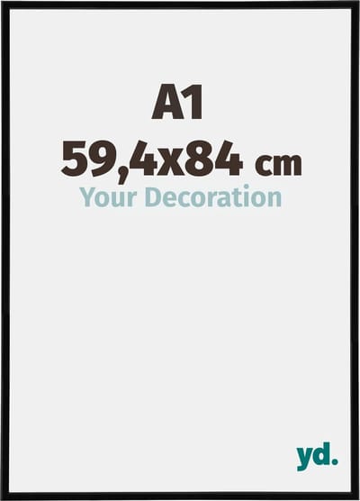 Your Decoration - Fotolijst A1 59,4x84 cm - Kunststof - Zwart Hoogglans - Annecy