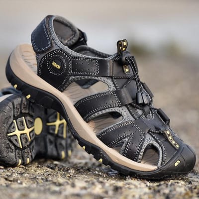 Zomersandalen Heren Baotou Strand Schoenen Zachtzool Leer Antislip Outdoor Hol Ademend Dagelijks Casual Herenschoenen Slippers 47 gray