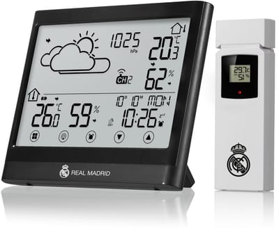 Real Madrid Weerstation - Thermo-, Hygrometer - Trendweergave - Zwart