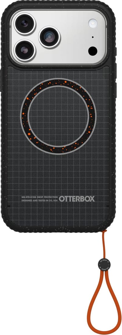 OtterBox Sole Series Hoesje Geschikt voor Apple iPhone 17 Pro Max | Back Cover | Compatibel met MagSafe | Met Draaglus | Gerecycled | Night Raid Zwart