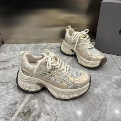 Petites Chaussures Blanches à Maille Élévatrice pour Femmes Été Mince Respirantes Plateforme Baskets Décontractées Tendance 40 or