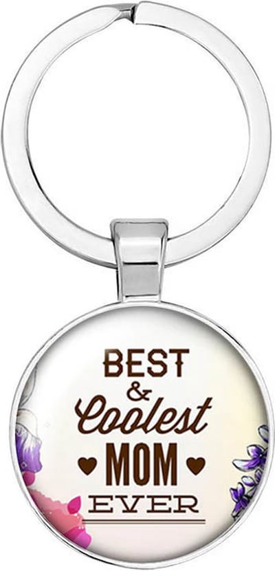 Akyol - Best and coolest mom Sleutelhanger - liefde - stoerste mama - familielid - cadeautje voor mama - familie - cadeau - verjaardag - kado - geschenk - gift - moederdag - 2,5 x 2,5 CM