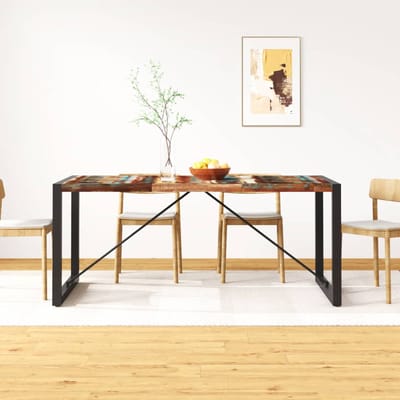 vidaXL - Eettafel - 180 - cm - massief - gerecycled - hout